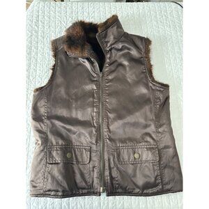 Old Navy Faux Fur Lined Brown Vest , Youth XL